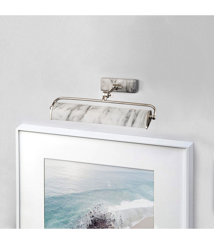 Winchfield 2 Light Medium Picture Light Polished Nickel & White Marble Effect-3