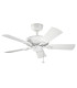 Kevlar 107cm Pull Chain 5 Blade Ceiling Fan Matte White-1