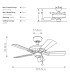 Kevlar 107cm Pull Chain 5 Blade Ceiling Fan Matte White-2