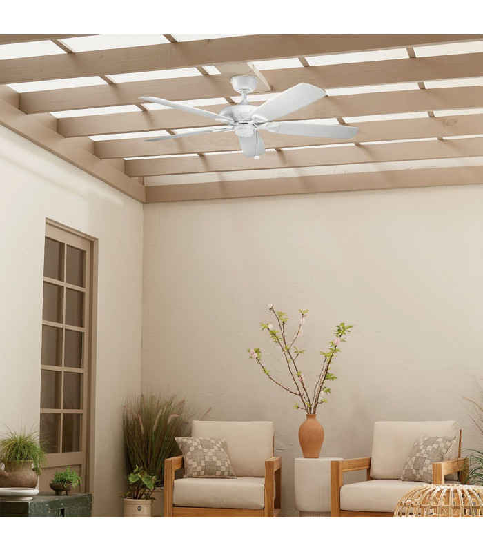 Kevlar 107cm Pull Chain 5 Blade Ceiling Fan Matte White-3