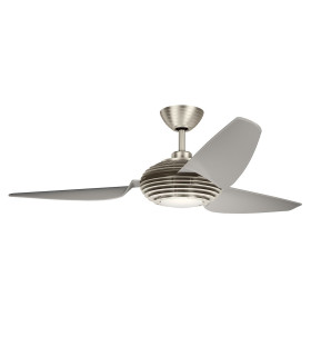 Voya 152cm Ceiling Fan with Dimmable 3000K LED Light Brushed Stainless Steel Remote Control-1