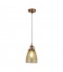 1 Light Pendant Antique Copper, Amber Glass, E27 - 1