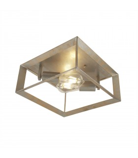2 Light Flush Ceiling Light Silver, Gold, E27 - 1