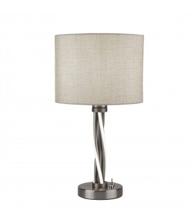 1 Light Table Lamp Satin Silver, White, E27 - 1