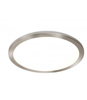 Integrated LED 1 Light Semi Flush Satin Silver, White IP44 - 1