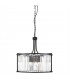 5 Light Round Pendant Matt Black, with Glass, E27 - 1