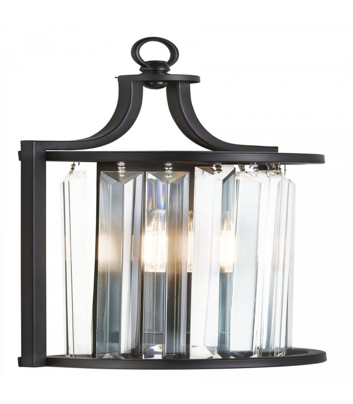 1 Light Wall Light Matt Black, with Glass, E14 - 1