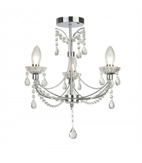3 Light Bathroom Chandelier Chrome, Crystal ,Glass IP44, G9 - 1