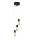 3 Light Cluster Pendant Matt Black, E27 - 1