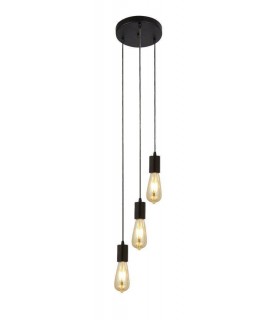 3 Light Cluster Pendant Matt Black, E27 - 1