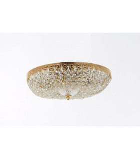 Hanover Semi-flush Strass Gold Ceiling Light