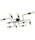 10 Light Flush Ceiling Light Matt Black, E27 - 1