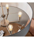 Grande Cylindrical Pendant Ceiling Light Matt Nickel Plate Grey Fabric 5x E27-4