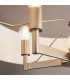 Grande Cylindrical Pendant Ceiling Light Matt Nickel Plate Grey Fabric 5x E27-6