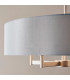 Grande Cylindrical Pendant Ceiling Light Matt Nickel Plate Grey Fabric 5x E27-7