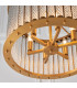 Romola Pendant Ceiling Light Matt Gold Finish Clear Ribbed Glass 6x E14-8