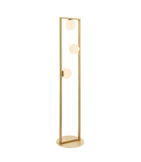 Teo Multi Arm Floor Lamp Brushed Gold Finish Gloss Opal Glass 3x G9-1
