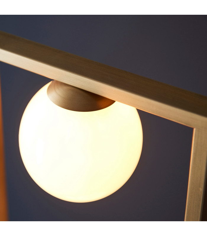 Teo Multi Arm Floor Lamp Brushed Gold Finish Gloss Opal Glass 3x G9-6