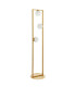 Teo Multi Arm Floor Lamp Brushed Gold Finish Gloss Opal Glass 3x G9-8