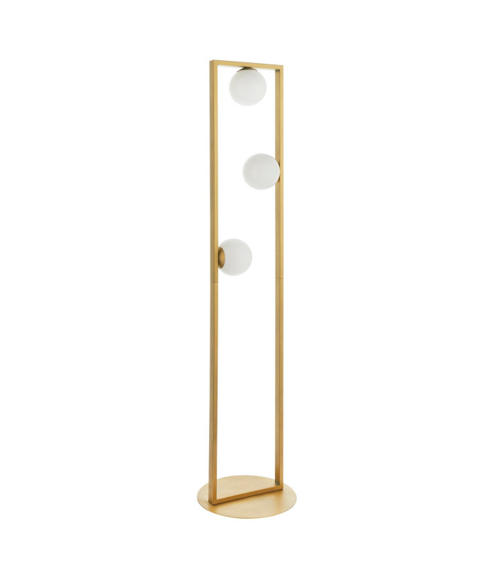 Teo Multi Arm Floor Lamp Brushed Gold Finish Gloss Opal Glass 3x G9-8