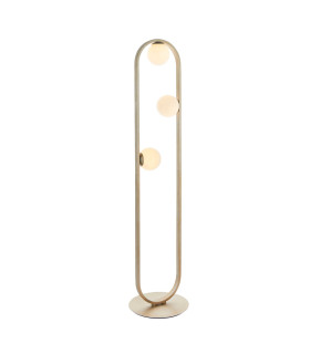 Enzo Multi Arm Floor Lamp Brushed Silver Finish Gloss Opal Glass 3x G9-1