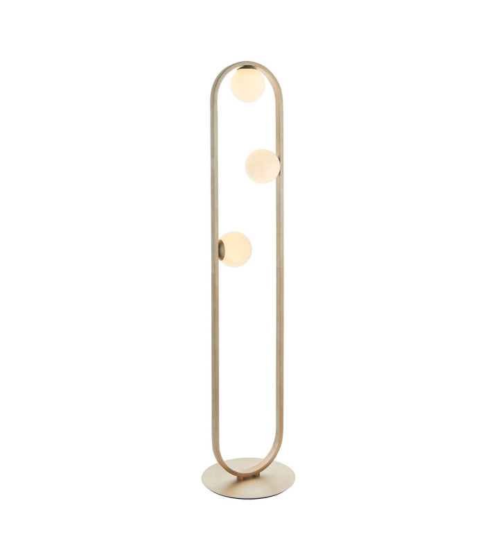 Enzo Multi Arm Floor Lamp Brushed Silver Finish Gloss Opal Glass 3x G9-1