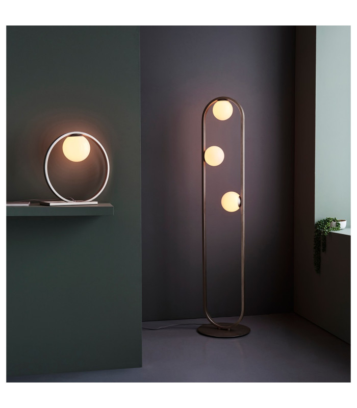 Enzo Multi Arm Floor Lamp Brushed Silver Finish Gloss Opal Glass 3x G9-4