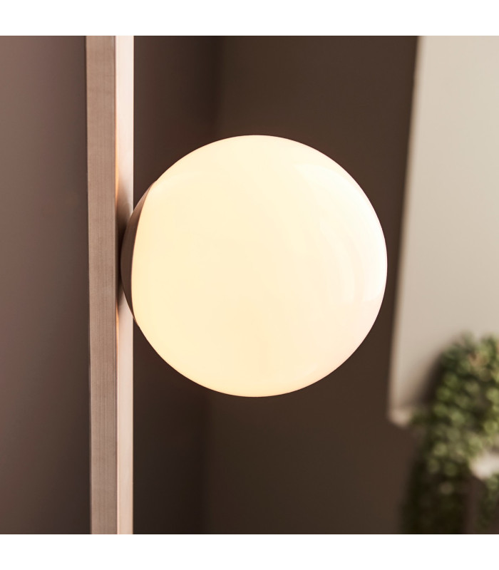 Enzo Multi Arm Floor Lamp Brushed Silver Finish Gloss Opal Glass 3x G9-7