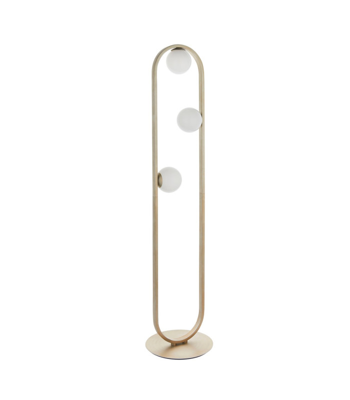 Enzo Multi Arm Floor Lamp Brushed Silver Finish Gloss Opal Glass 3x G9-9