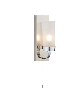 Edrea Bathroom Wall Lamp Chrome Plate Frosted Glass 1x G9-1