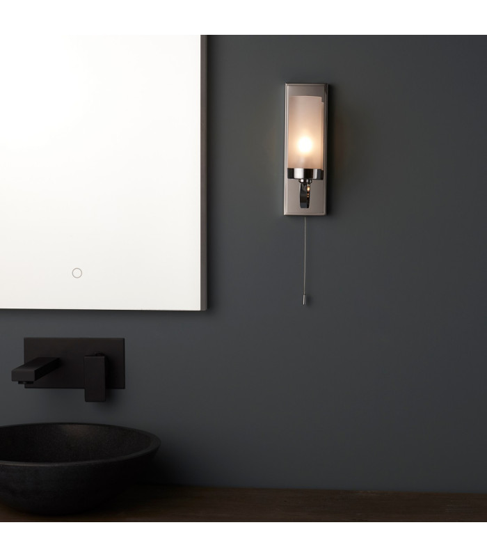 Edrea Bathroom Wall Lamp Chrome Plate Frosted Glass 1x G9-3