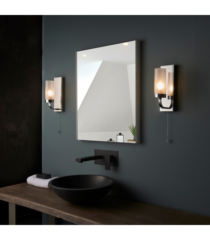 Edrea Bathroom Wall Lamp Chrome Plate Frosted Glass 1x G9-4