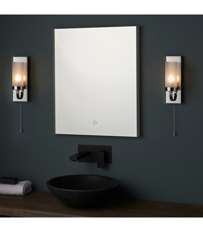Edrea Bathroom Wall Lamp Chrome Plate Frosted Glass 1x G9-5