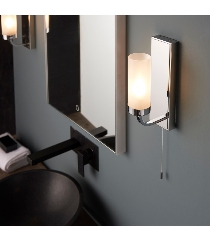 Edrea Bathroom Wall Lamp Chrome Plate Frosted Glass 1x G9-6