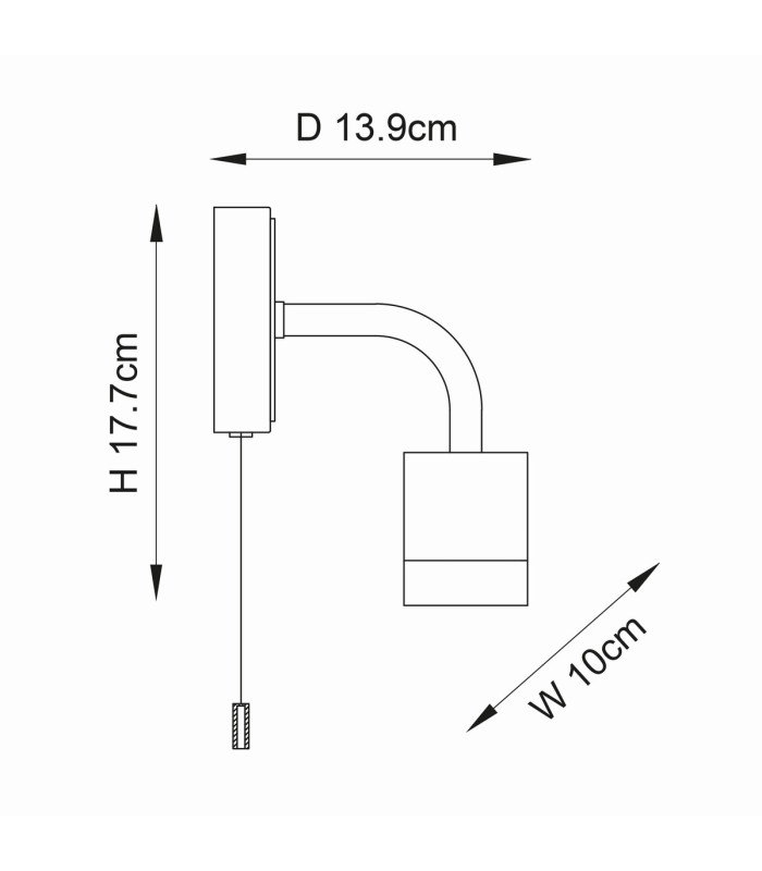 Modern Bathroom Wall Lamp Chrome Plate 1x E27-9