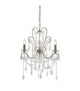 Berkley Chandeliers Aged Silver Paint Clear Cut Glass 3x E14-1
