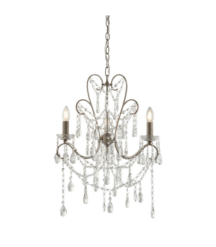 Berkley Chandeliers Aged Silver Paint Clear Cut Glass 3x E14-1