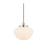 Camberley Dome Pendant Ceiling Light Bright Nickel Plate Opal Glass 1x E27-1