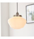 Camberley Dome Pendant Ceiling Light Bright Nickel Plate Opal Glass 1x E27-4