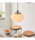 Camberley Dome Pendant Ceiling Light Bright Nickel Plate Opal Glass 1x E27-5