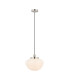 Camberley Dome Pendant Ceiling Light Bright Nickel Plate Opal Glass 1x E27-6