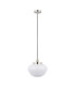 Camberley Dome Pendant Ceiling Light Bright Nickel Plate Opal Glass 1x E27-7