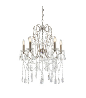 Berkley Chandeliers Aged Silver Paint Clear Cut Glass 5x E14-1