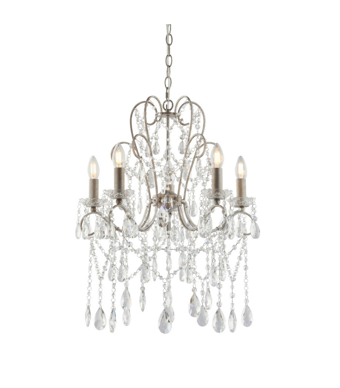 Berkley Chandeliers Aged Silver Paint Clear Cut Glass 5x E14-1
