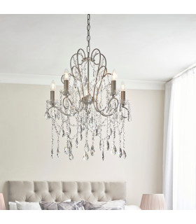 Berkley Chandeliers Aged Silver Paint Clear Cut Glass 5x E14-2