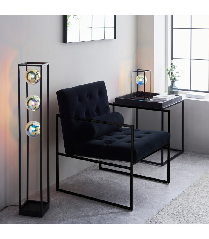 Kinjo Table Lamp Matt Black Iridescent Glass 1x G9-3