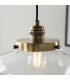 Camberley Dome Pendant Ceiling Light Antique Brass Plate Clear Glass 1x E27-6