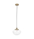 Camberley Dome Pendant Ceiling Light Antique Brass Plate Clear Glass 1x E27-7