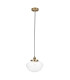 Camberley Dome Pendant Ceiling Light Antique Brass Plate Clear Glass 1x E27-8