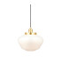 Camberley Dome Pendant Ceiling Light Brass Plate Opal Glass 1x E27-1